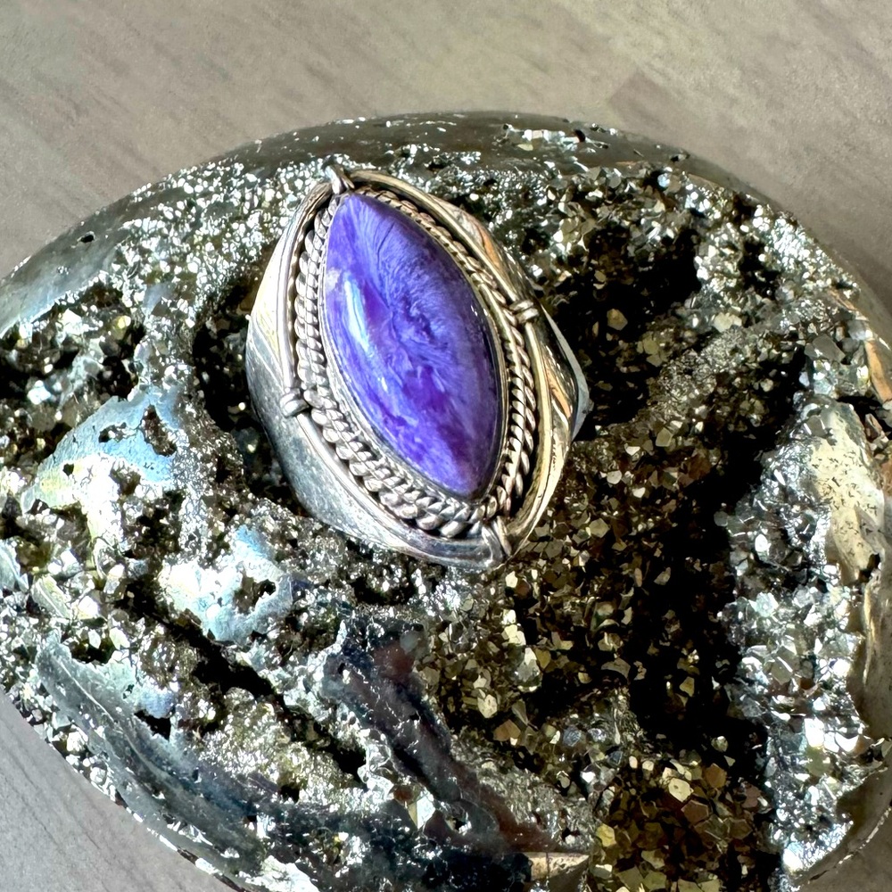 Marquise Cut Charoite Ring